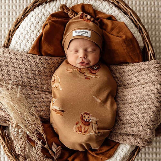 Roar Snuggle Swaddle & Beanie Set