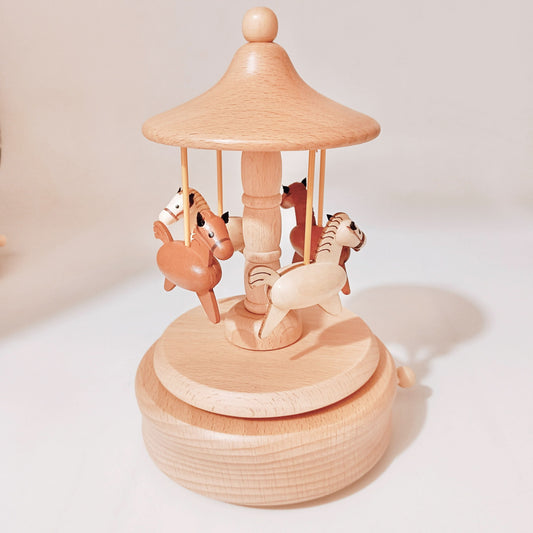 Horse Carousel Music Box - Baptism Gift