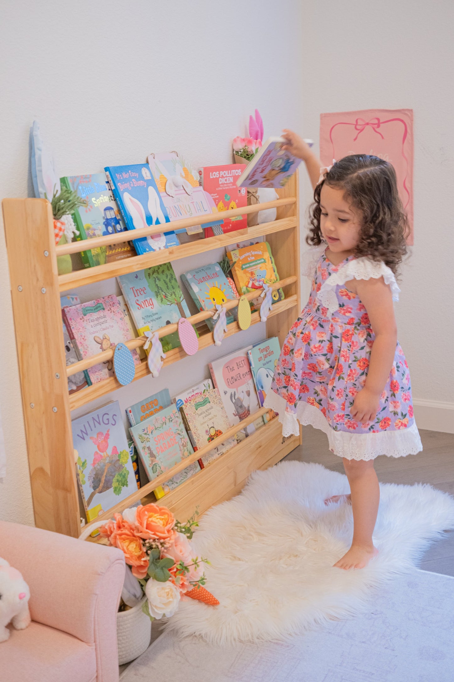 Front Facing Bookshelf with 3 Tier - SolidWood