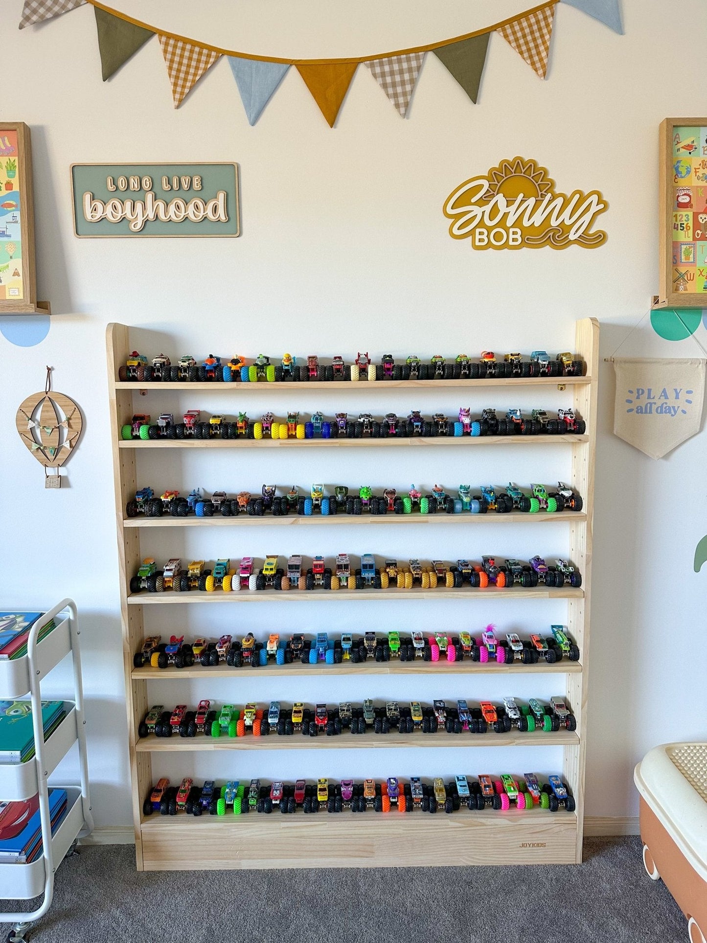 JOYKIDS Slim-Line Toy Shelf with 7-tier (Adjustable) - SolidWood