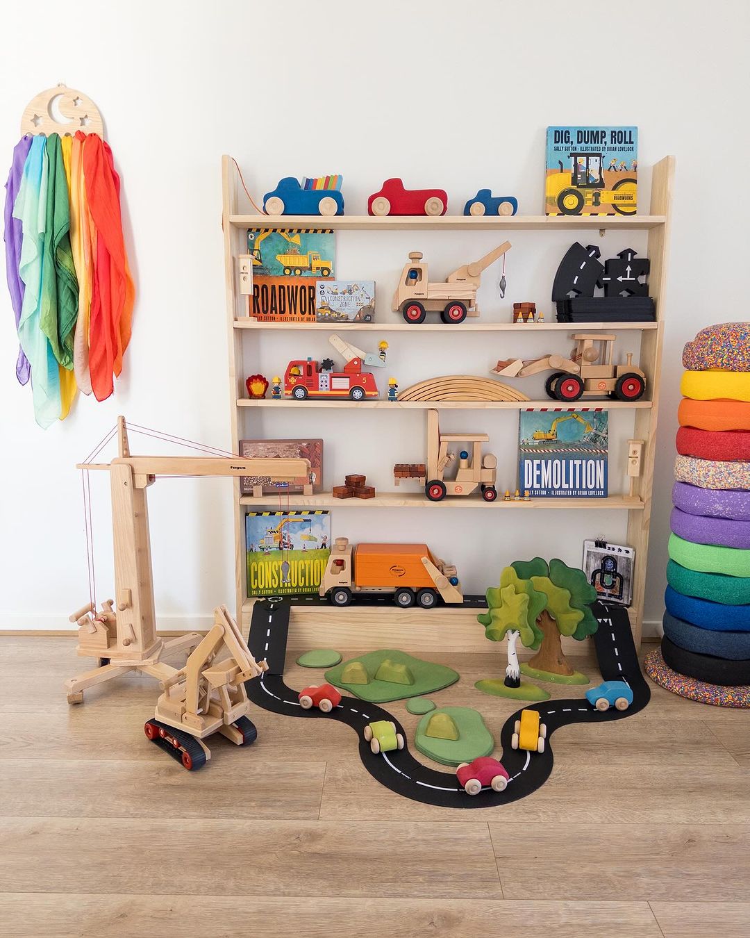 JOYKIDS Slim-Line Toy Shelf with 7-tier (Adjustable) - SolidWood