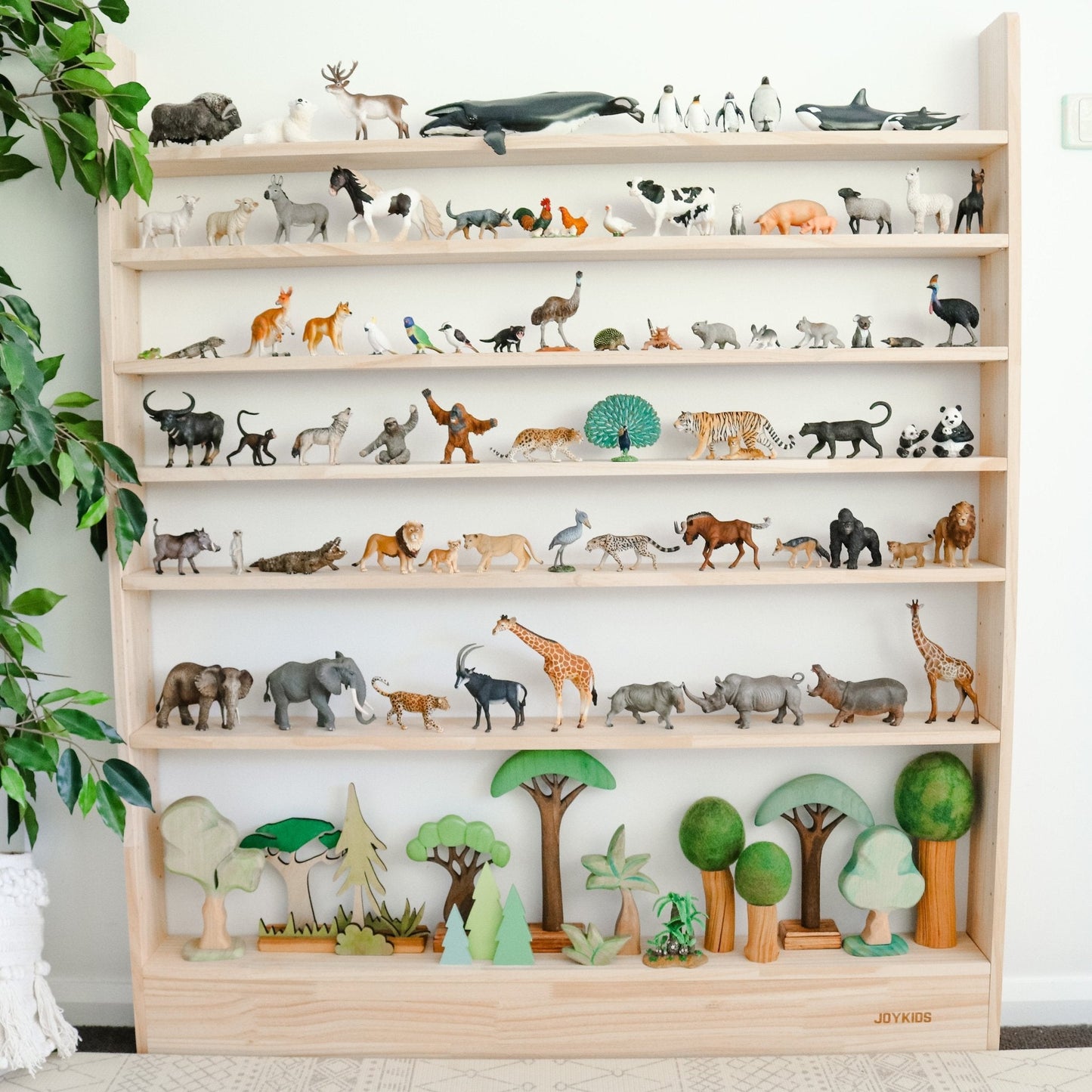 JOYKIDS Slim-Line Toy Shelf with 7-tier (Adjustable) - SolidWood