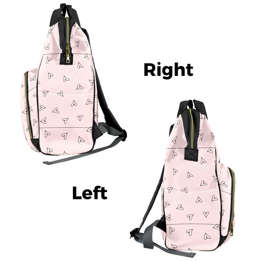 Personalised Diaper Bag - Pink Heart