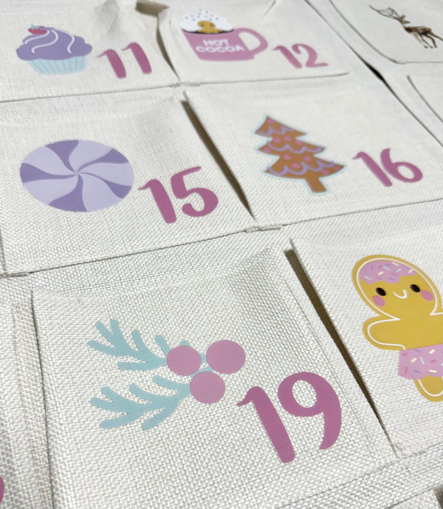 Personalised Large Christmas Advent Calendar - Pink Pastels