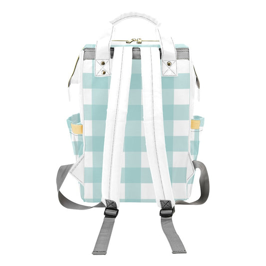 Personalised Diaper Bag - Blue Check