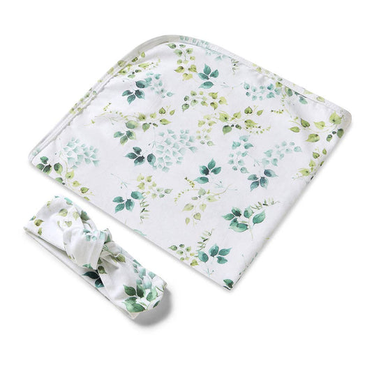 Eden Organic Jersey Wrap & Topknot Set