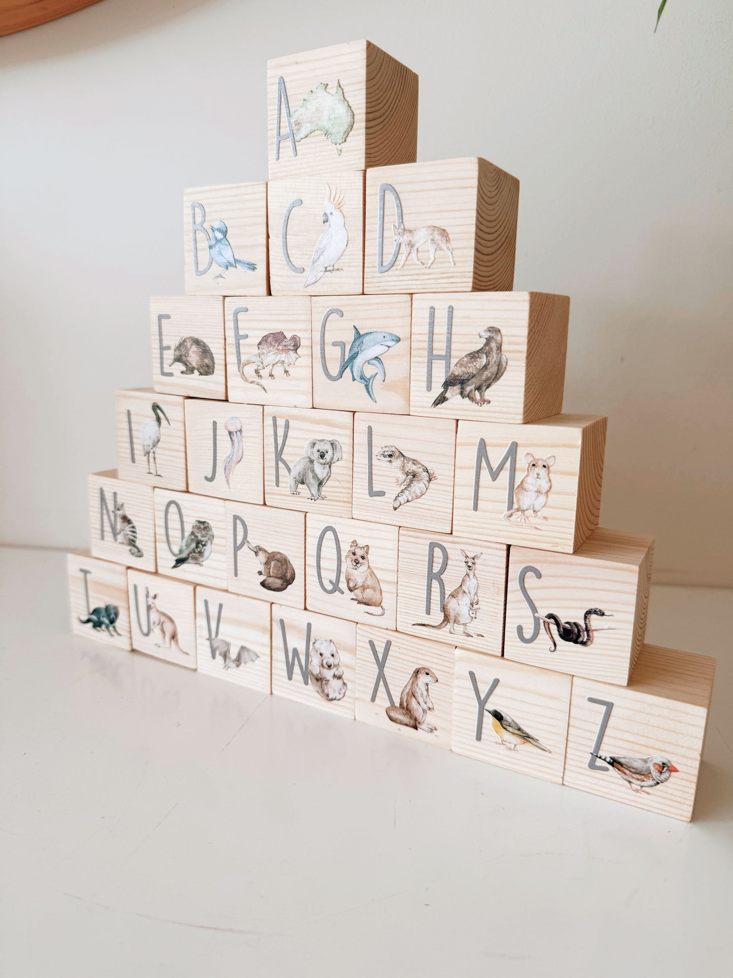 Australian Animal Wooden Alphabet Blocks