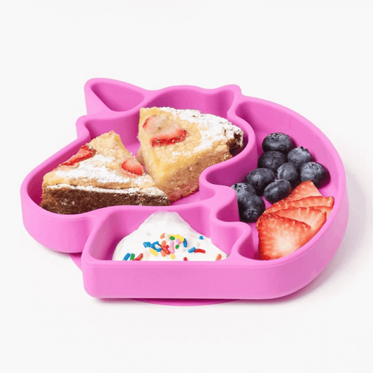 Unicorn Cartoon Silicone Suction Plate for Kids - Pink