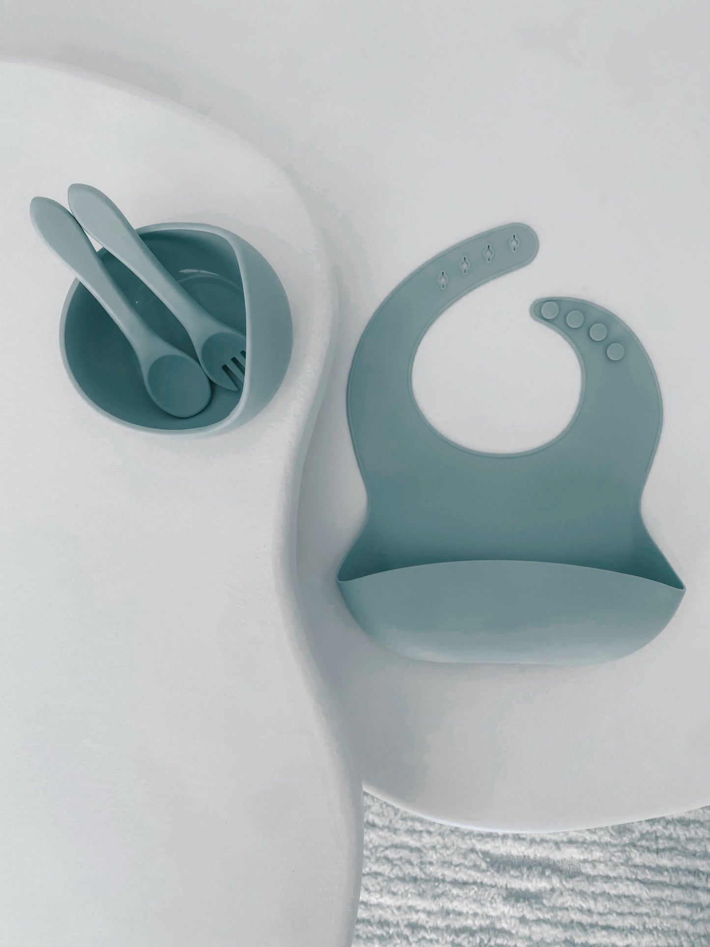 4 Piece set - Bib, Suction Bowl, Spoon and Fork