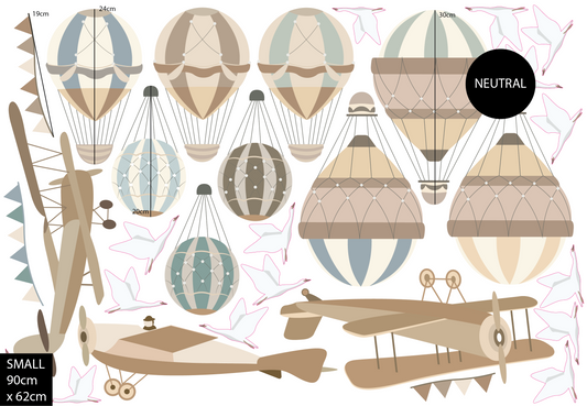 Planes & Balloons Wall Decals