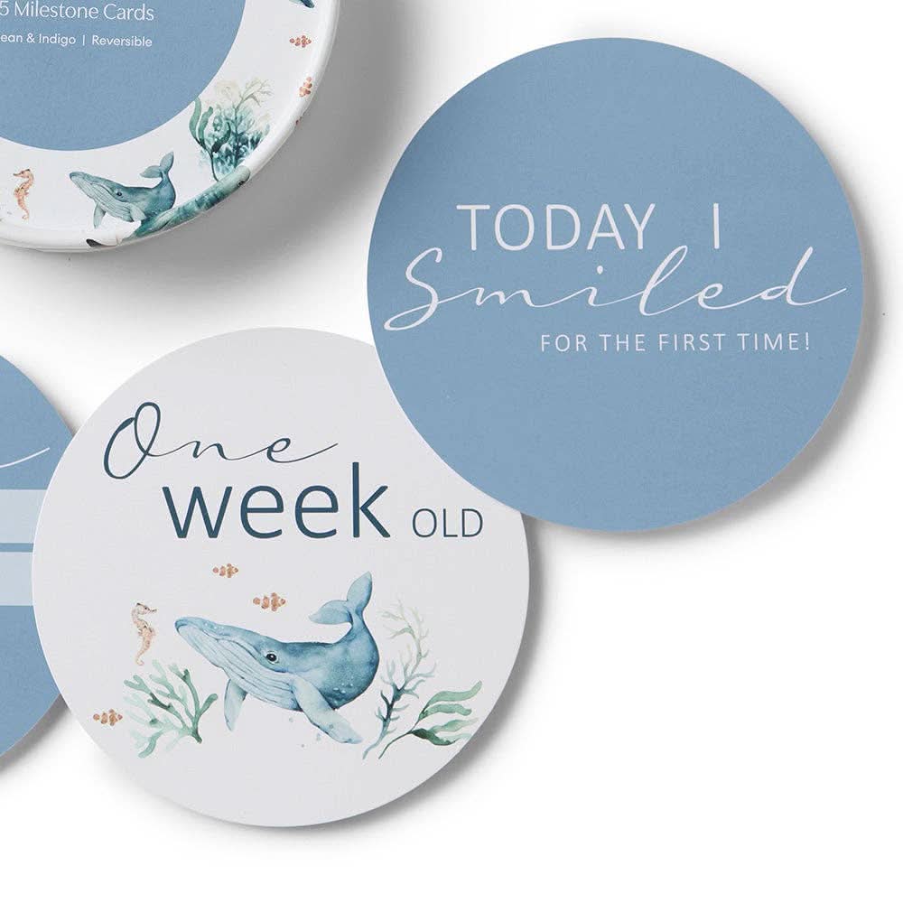 Ocean & Indigo Reversible Milestone Cards