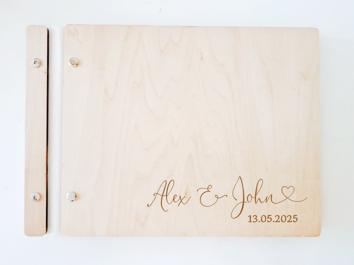 Personalised Wooden Scrapbook - Heart