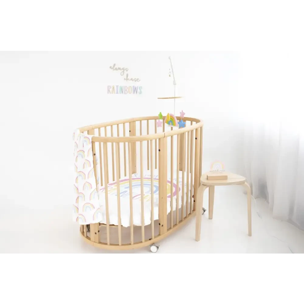 always chase Rainbows Jersey fitted Cot Sheet - Timber Tinkers