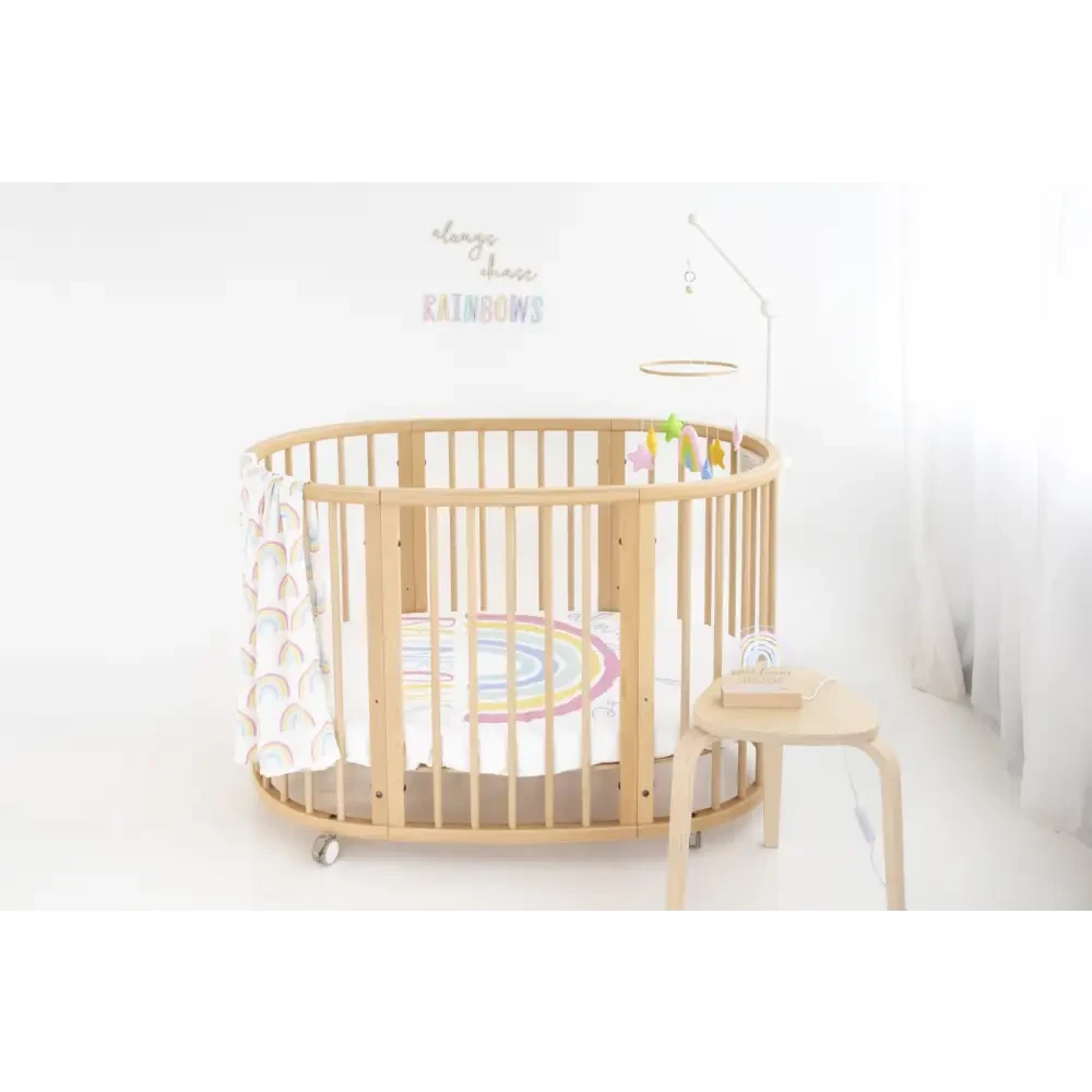 always chase Rainbows Jersey fitted Cot Sheet - Timber Tinkers