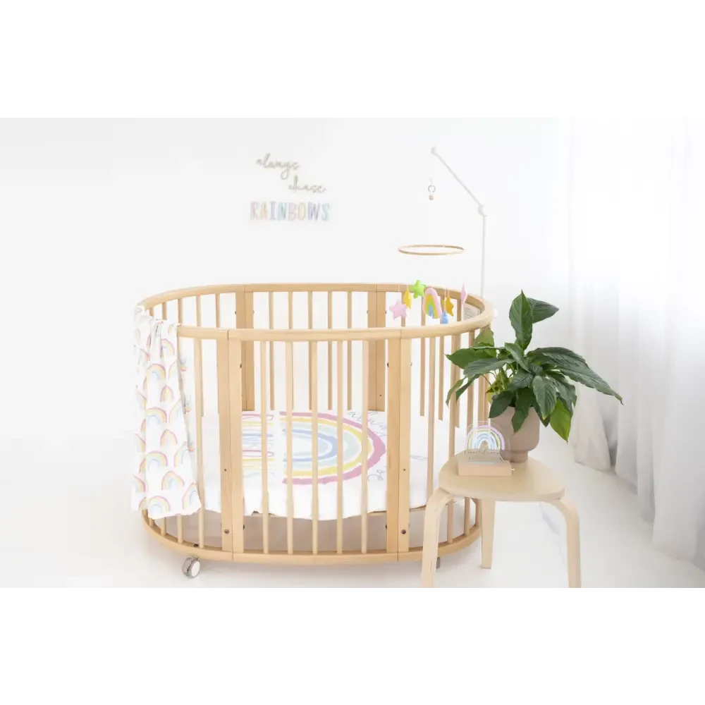 always chase Rainbows Jersey fitted Cot Sheet - Timber Tinkers