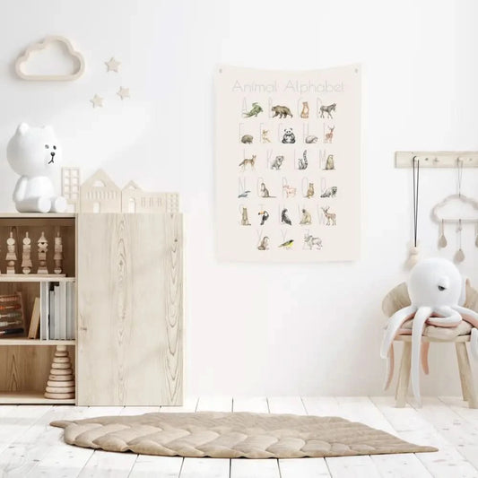 Animal Alphabet Canvas Wall Hang - Timber Tinkers