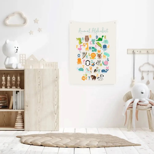 Animal Alphabet Colour Canvas Wall Hang - Timber Tinkers