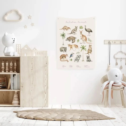Australian Animals Canvas Wall Hang - Timber Tinkers