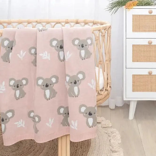 Australiana Blanket - Pink Koala - Timber Tinkers