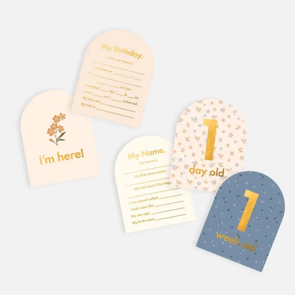 Baby Milestone Cards Broderie - Timber Tinkers