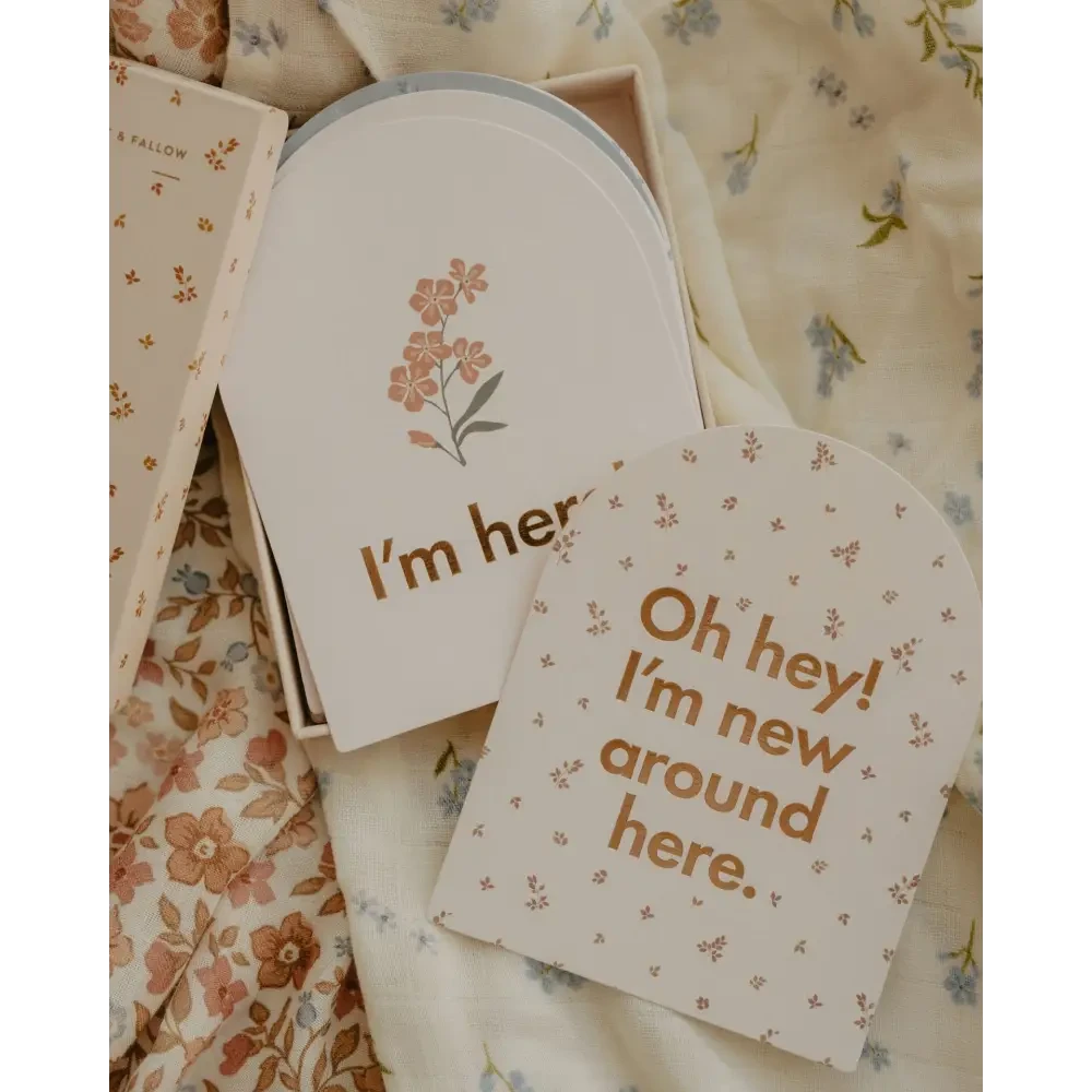 Baby Milestone Cards Broderie - Timber Tinkers