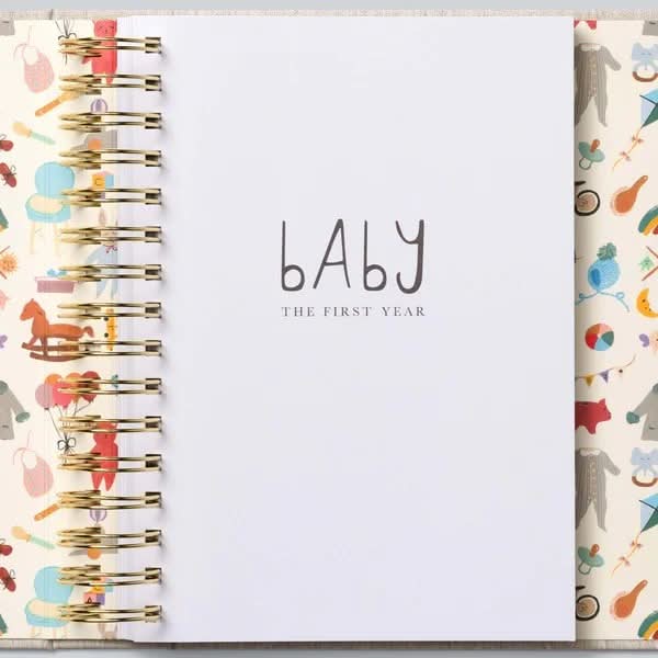 Baby Journal - The First Year (grey boxed)