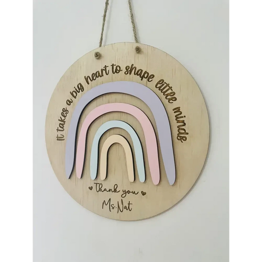 Big Hearts Teacher Plaque - Timber Tinkers