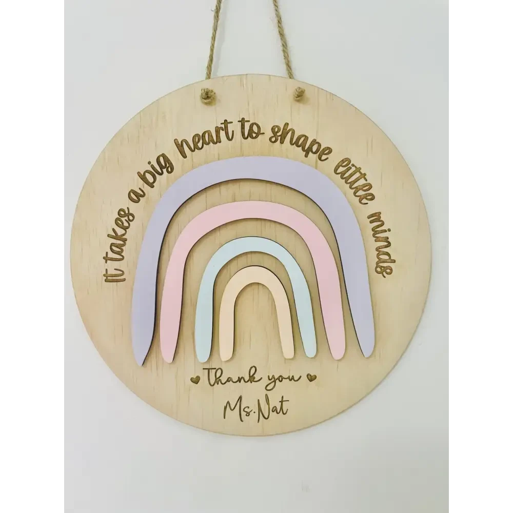 Big Hearts Teacher Plaque - Timber Tinkers