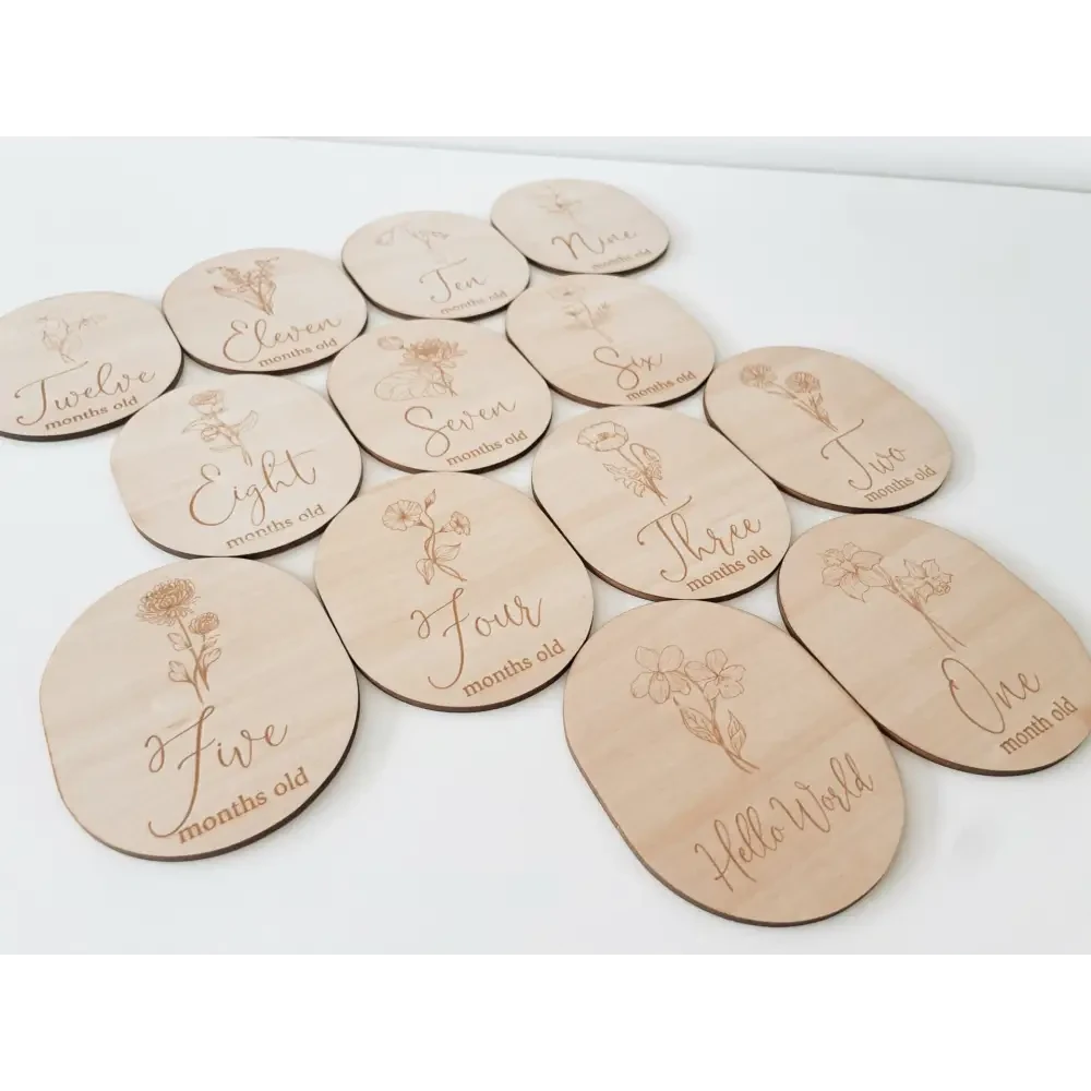Birth Flower Milestone Set - Timber Tinkers