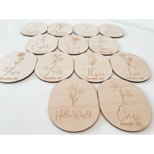 Birth Flower Milestone Set - Timber Tinkers
