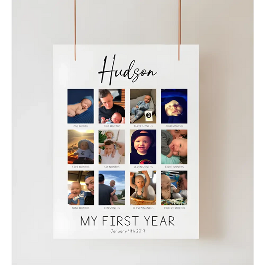 Birthday Board - My First Year Collage - Timber Tinkers