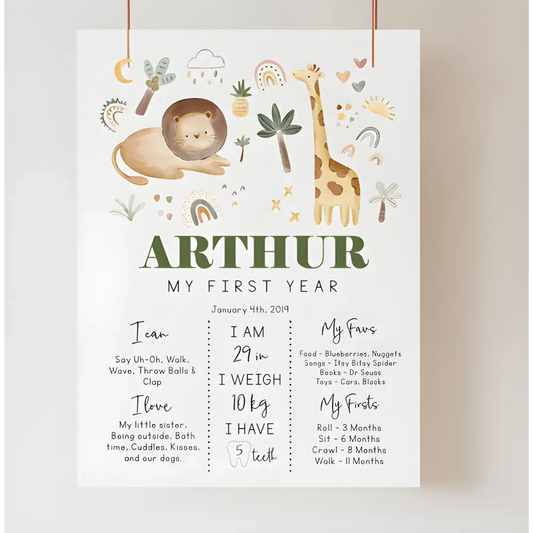 Birthday Board - Safari Party - Timber Tinkers