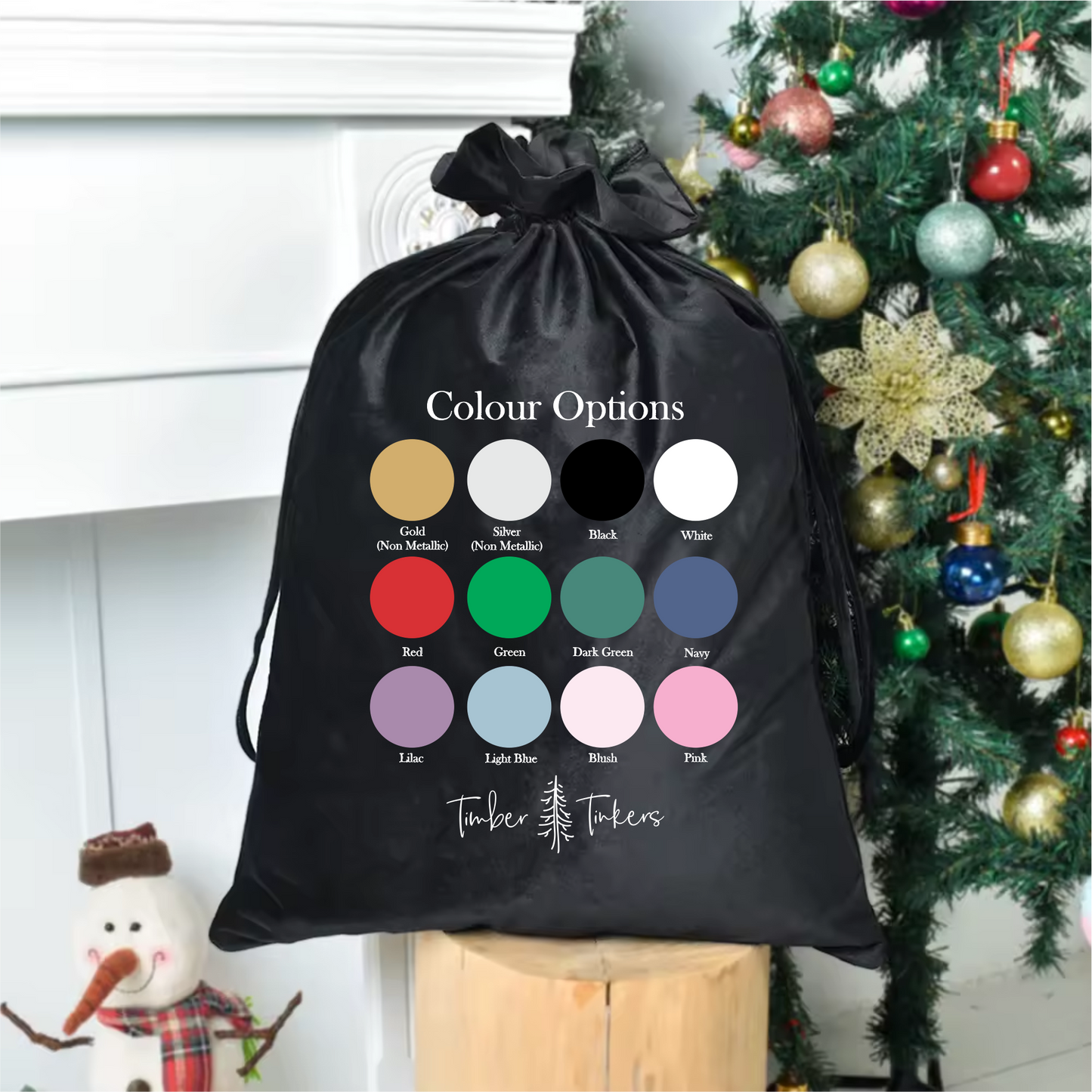 Personalised Velvet Stockings - Black (50cm)