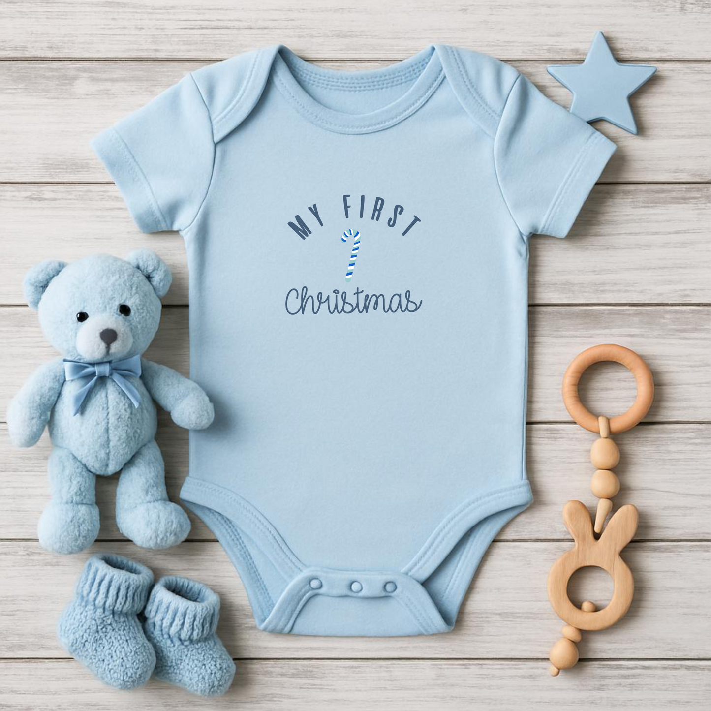 Blue Candy Cane Onesie