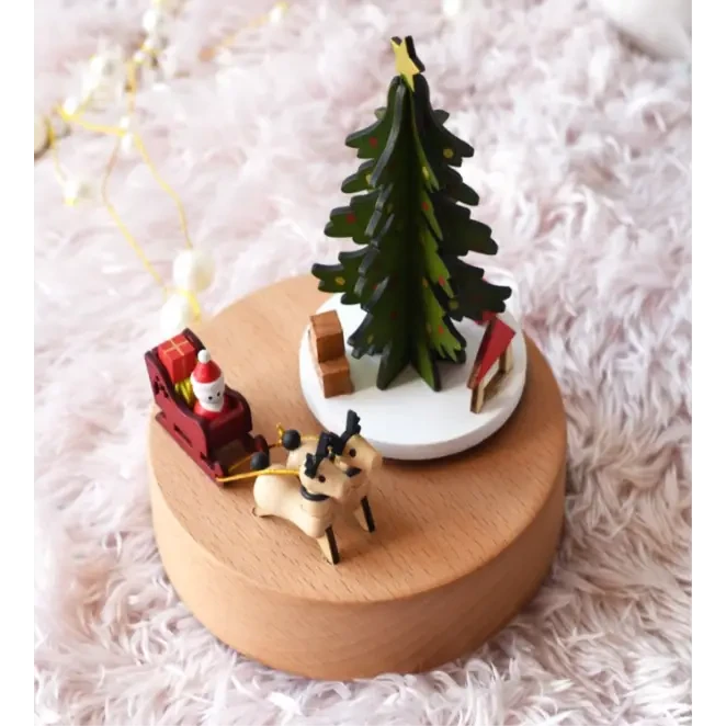 Christmas Music Box - Santa Sleigh - Timber Tinkers
