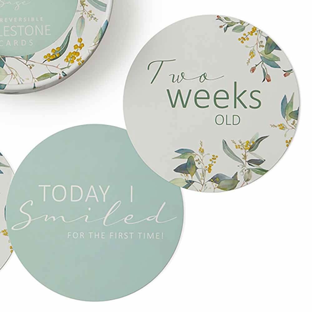 Eucalypt & Sage Reversible Milestone Cards - Timber Tinkers