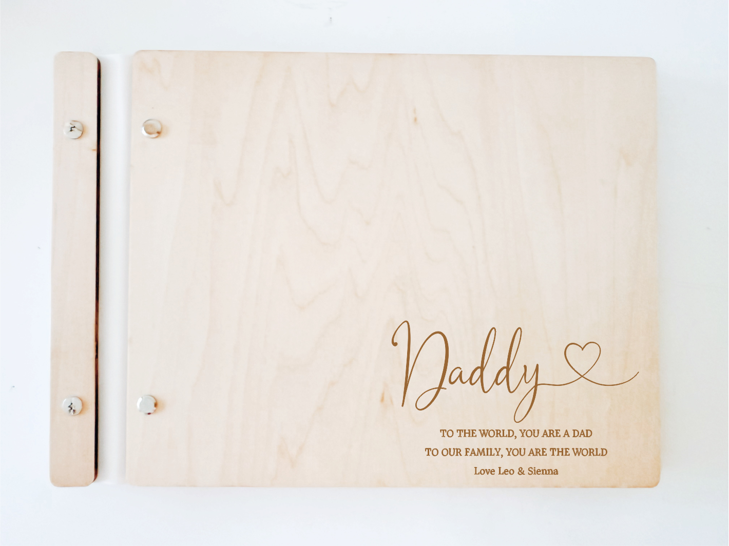 Personalised Wooden Scrapbook - Heart