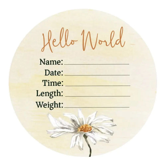 Daisy Wooden Birth Disc - Timber Tinkers