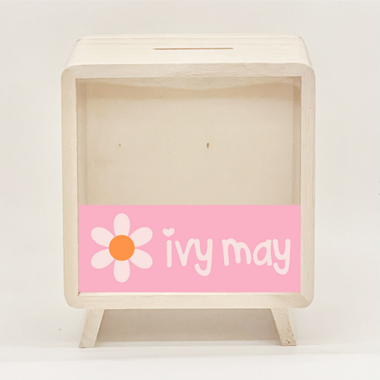 Personalised Wooden Money Box - Multiple Designs to choose from