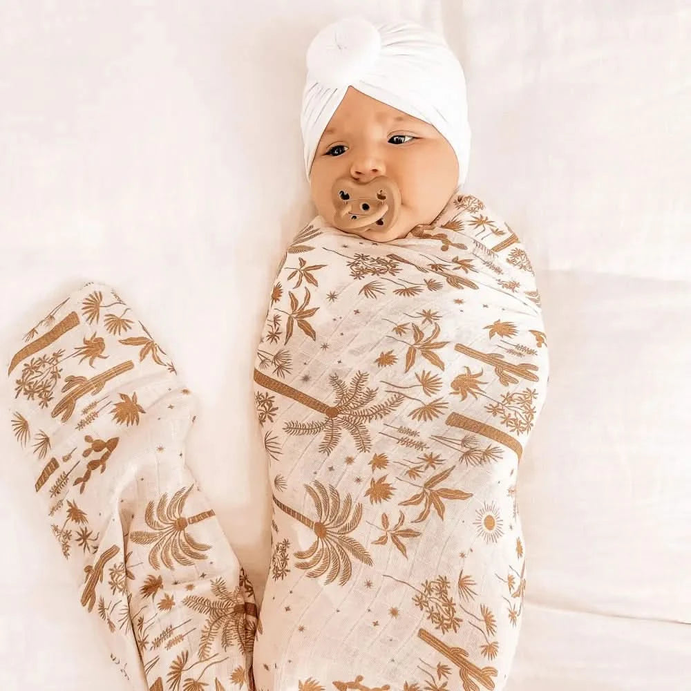 Desert Palms Organic Muslin Wrap Swaddle - Timber Tinkers