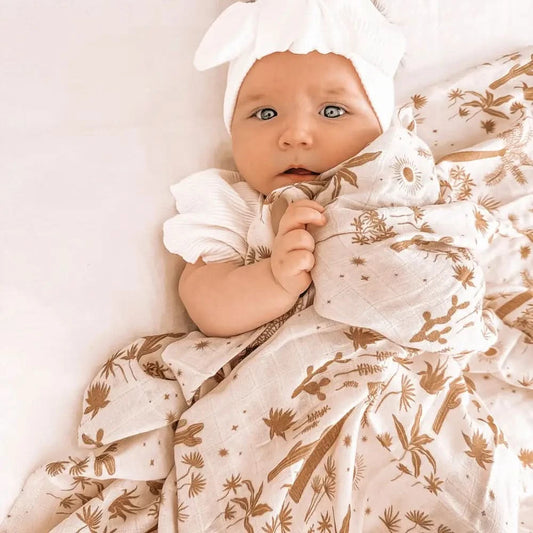 Desert Palms Organic Muslin Wrap Swaddle - Timber Tinkers