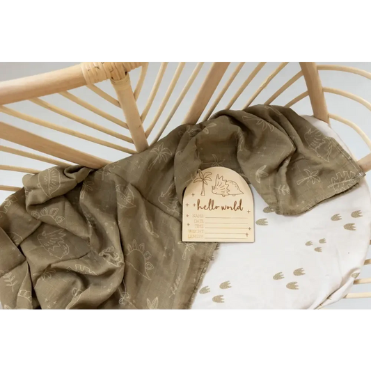 Dino Print Jersey Fitted Cot Sheet - Timber Tinkers