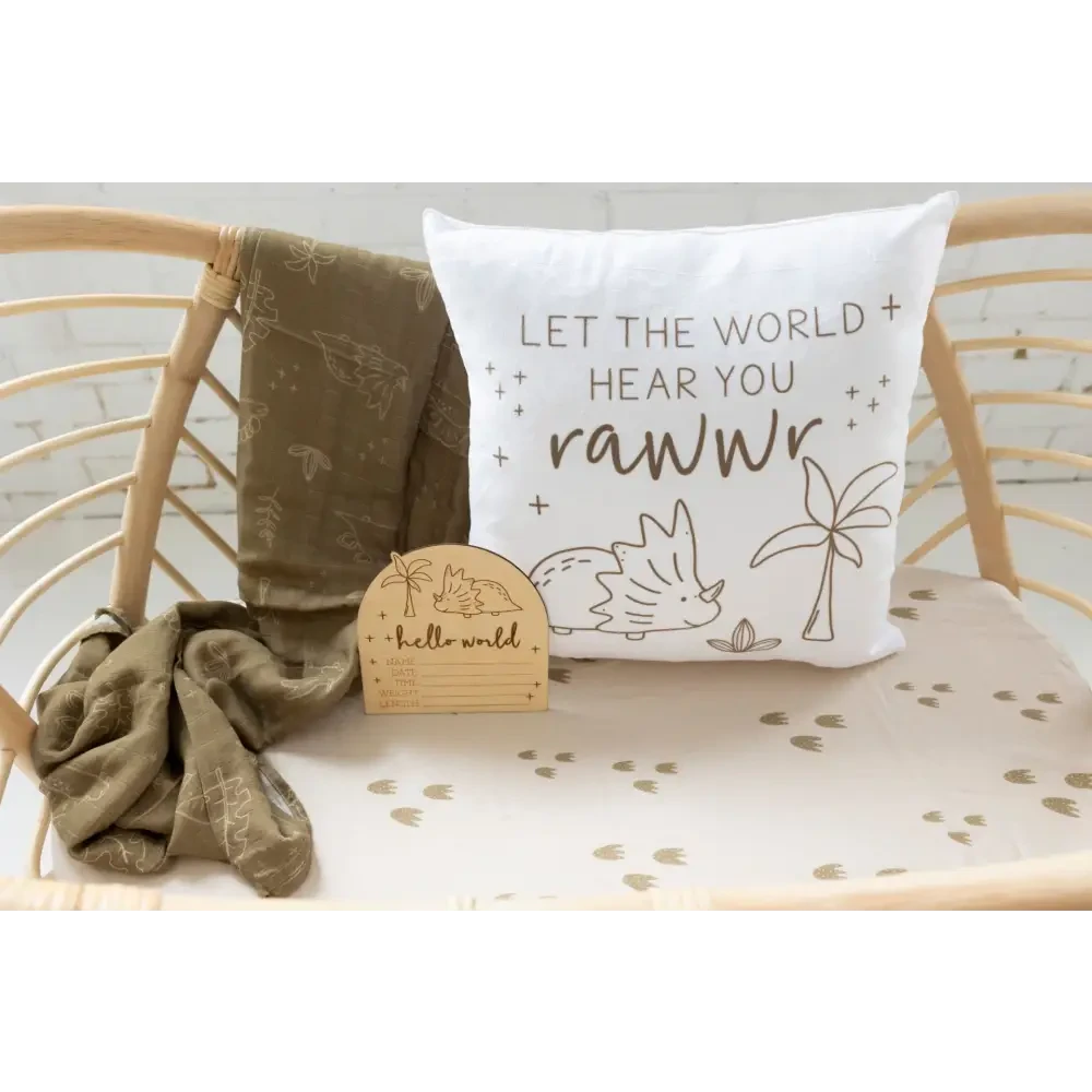 Dino Print Jersey Fitted Cot Sheet - Timber Tinkers