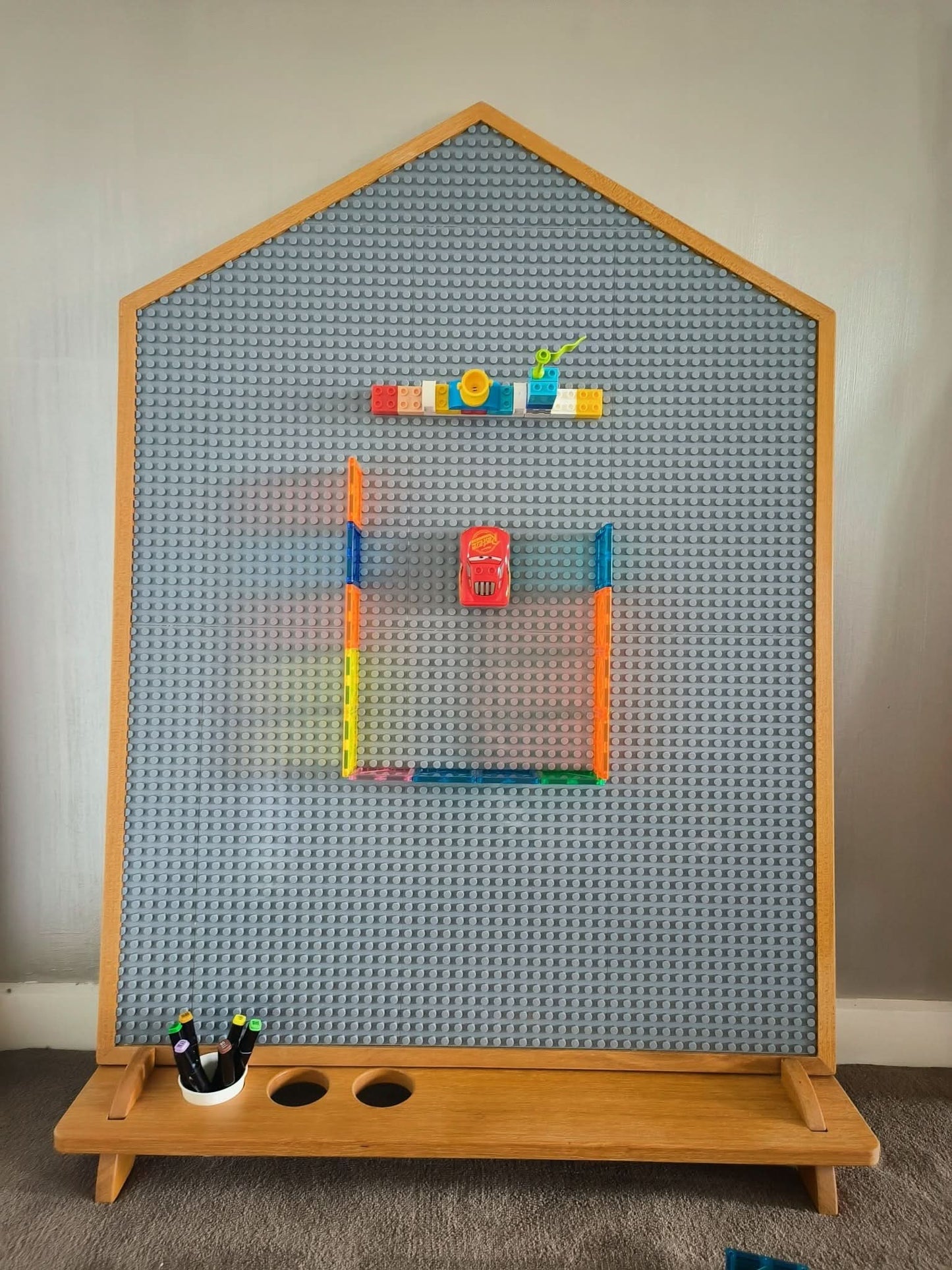 Double-Sided Board with Stand -Solid Teakwood