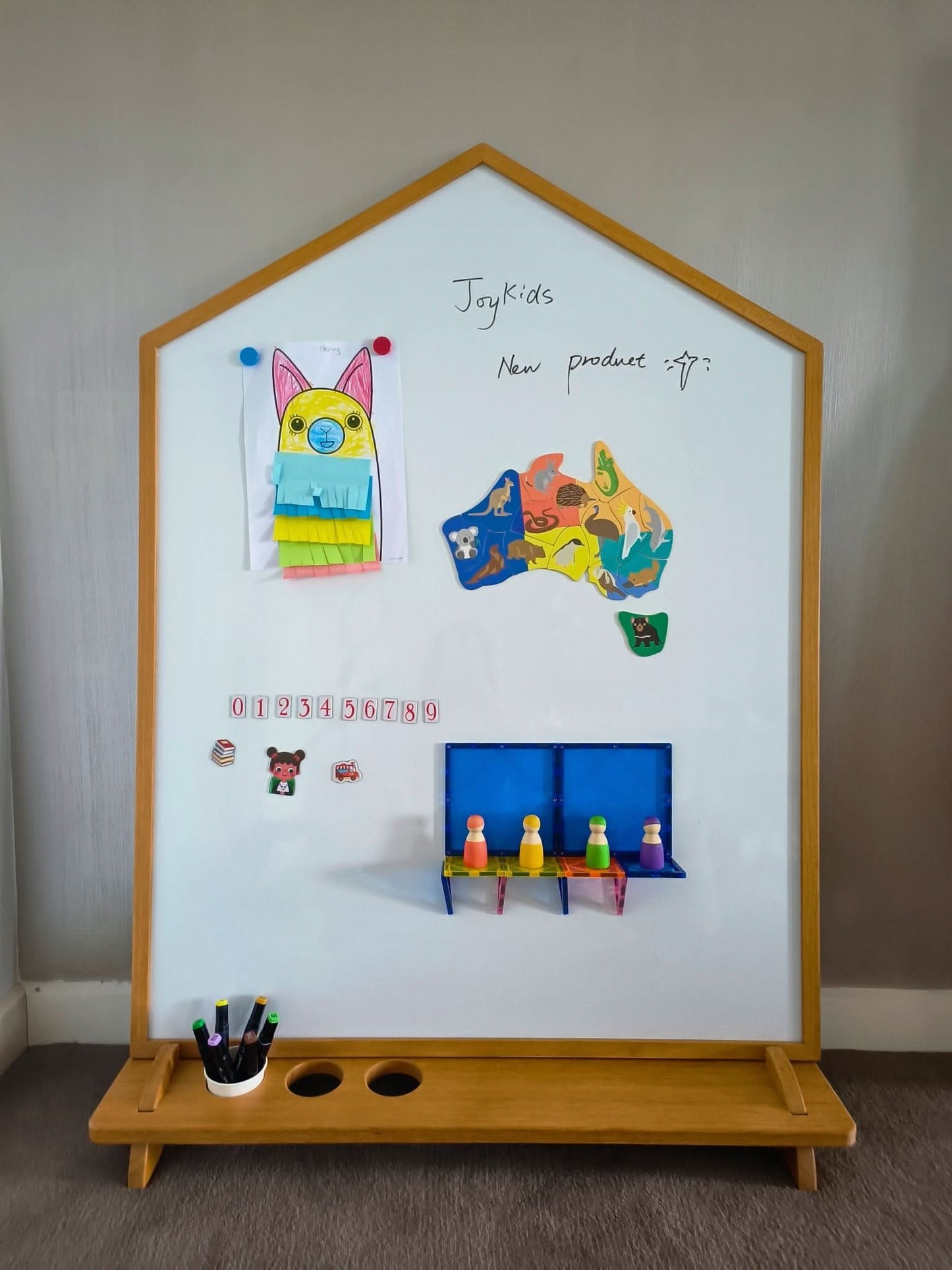 Double-Sided Board with Stand -Solid Teakwood