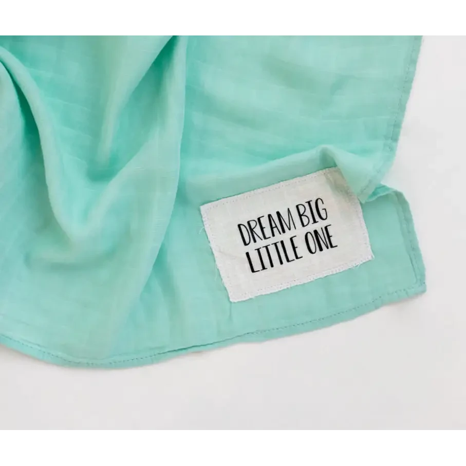 Dream Big Little One Mint Muslin Swaddle - Timber Tinkers