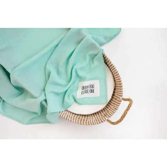 Dream Big Little One Mint Muslin Swaddle - Timber Tinkers