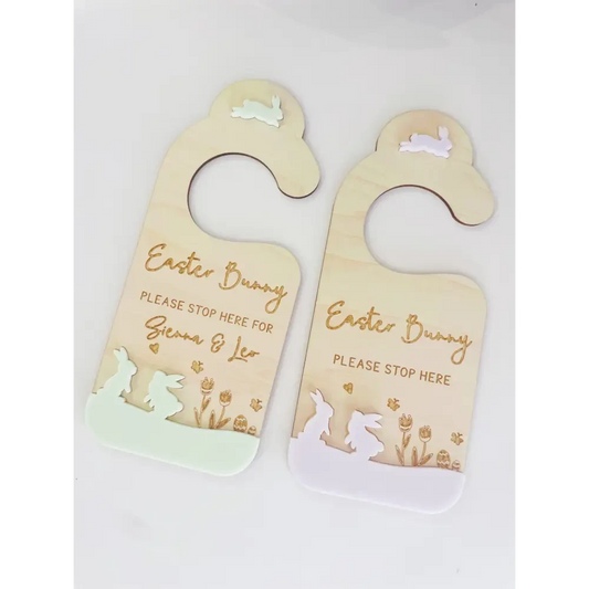 Easter Bunny Please Stop Here Hanger 3D - Timber Tinkers