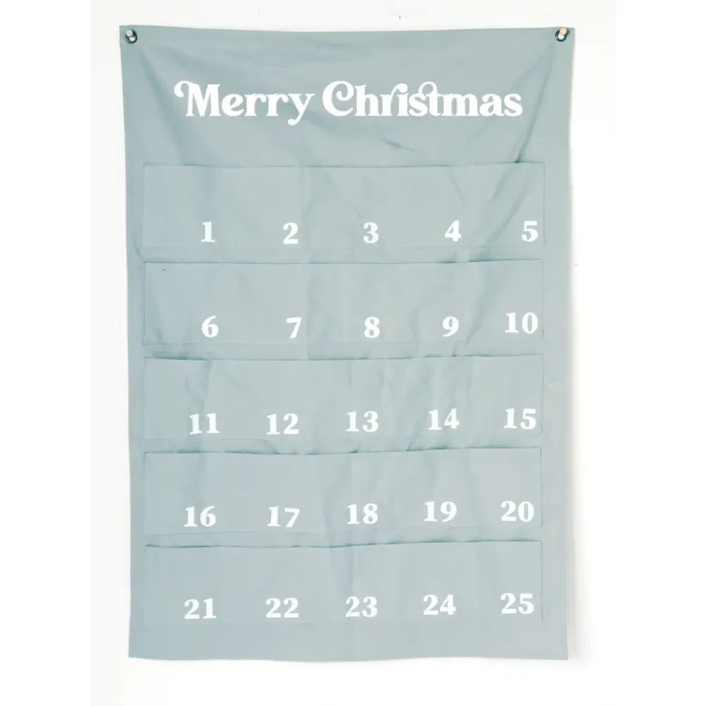 Extra Large Merry Christmas Advent Calendar - GREY - Timber Tinkers