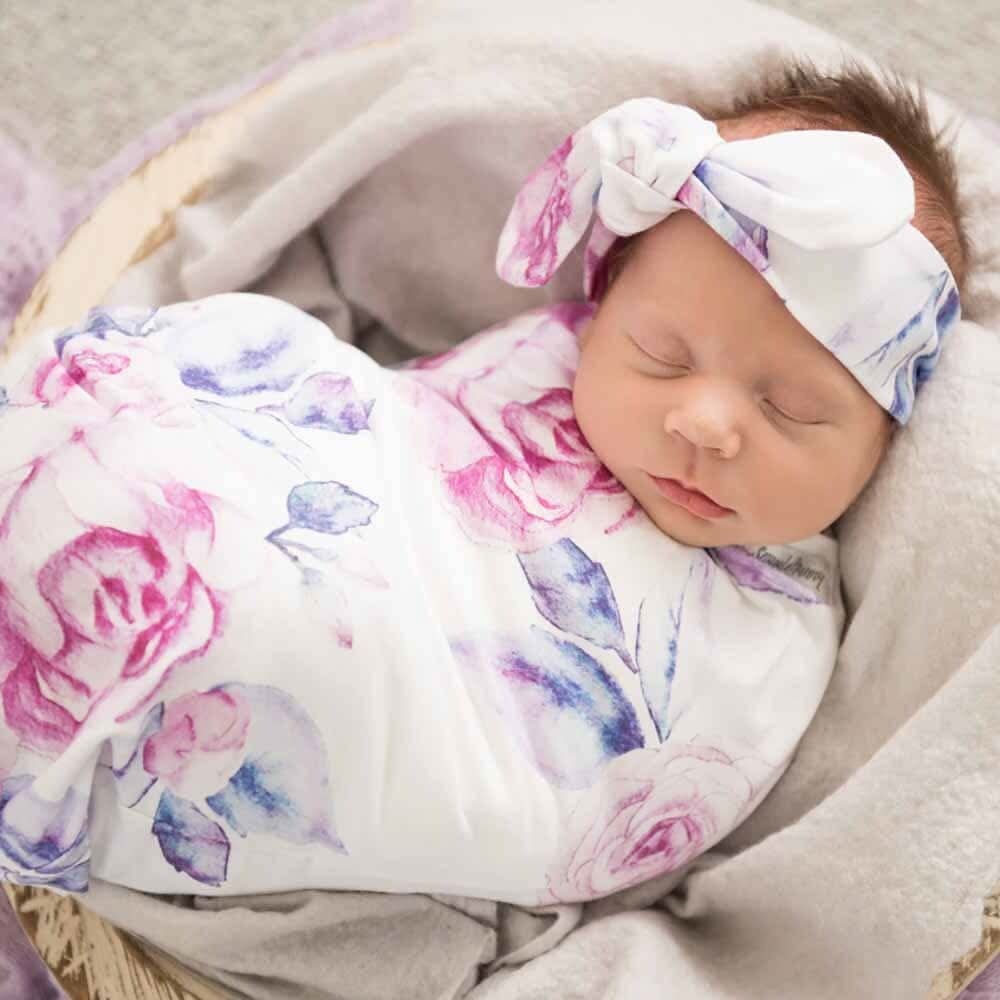Lilac Skies Snuggle Swaddle & Topknot Set - Timber Tinkers